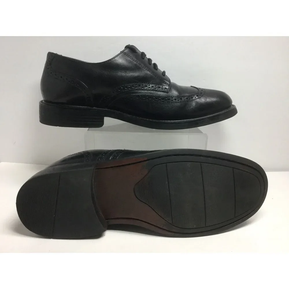 Dockers Wingtip Oxfords Shoes Size 11.5 M Mens Dress Black Leather Lace‎ Up
